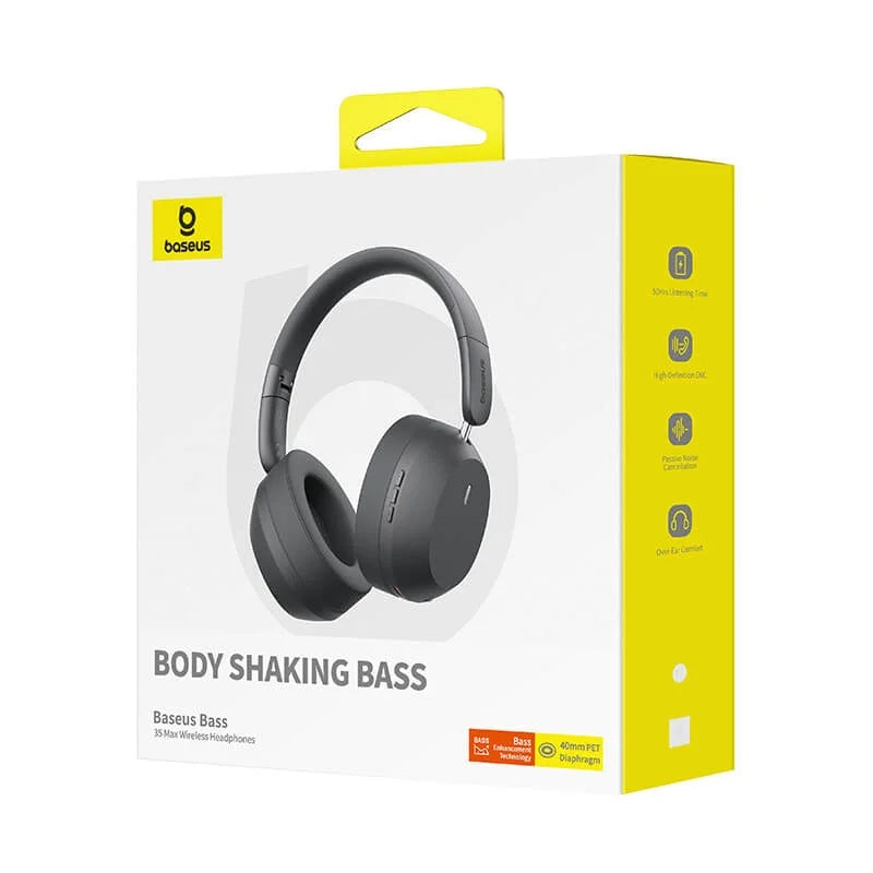Baseus Bass 35 Max Headphones Over Ear Black