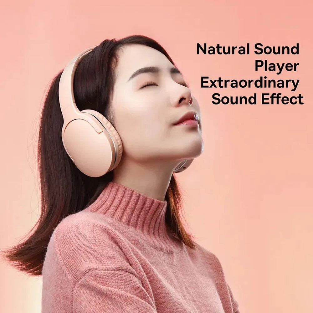 Baseus Encok D02 Pro v2 Wireless Headphones Over Ear Pink