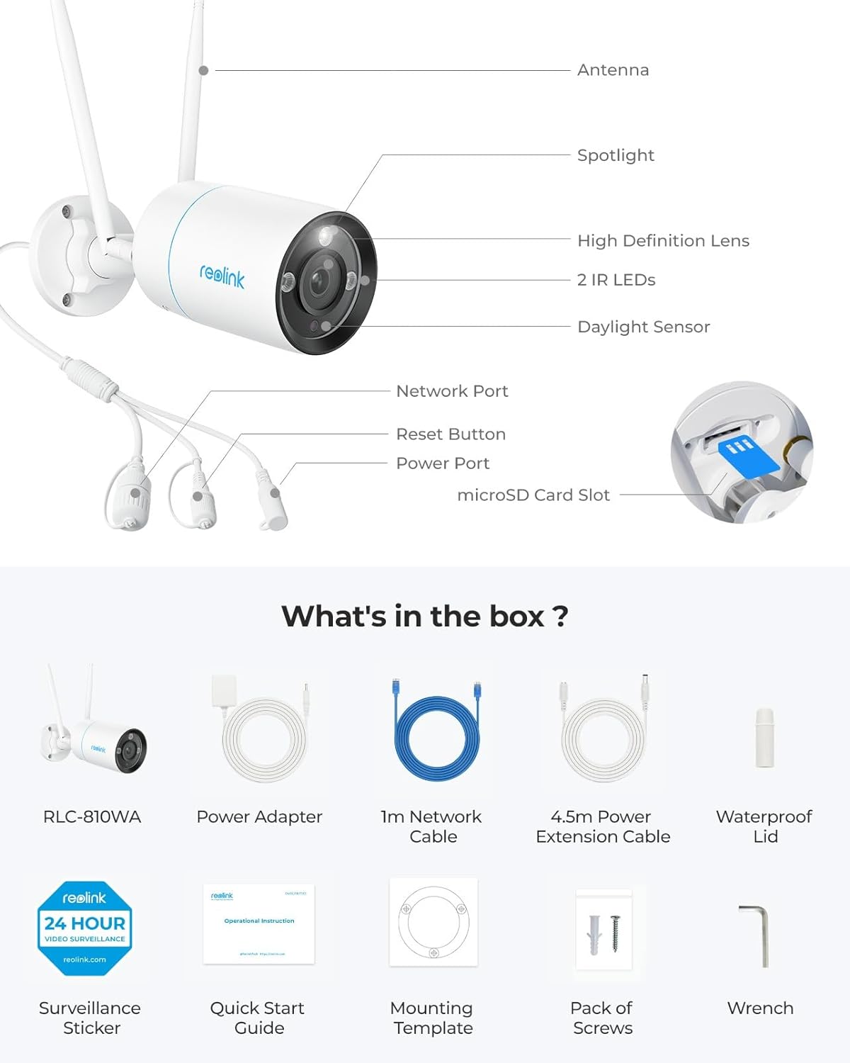 Reolink RLC-810WA WIFI Outdoor Camera 8MP