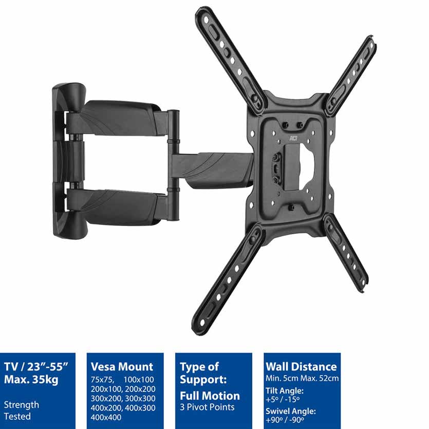 ACT AC8354 TV WALL MOUNT FULL MOTION 23-55″ VESA
