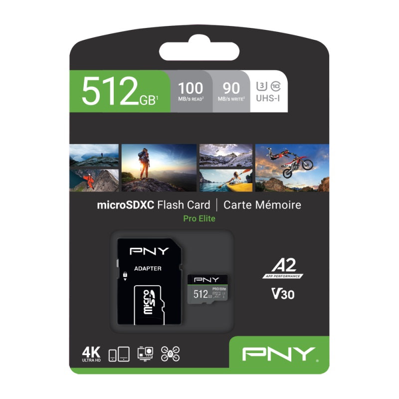 PNY Pro Elite 512GB Micro SD Card With Adapter – Rolls Technology