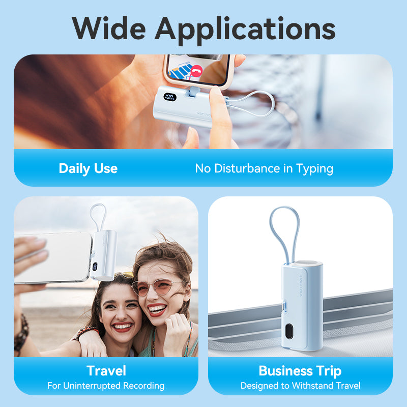 Vention Powerbank 4800mAh 22.5W Foldable Lightning White FHRW0