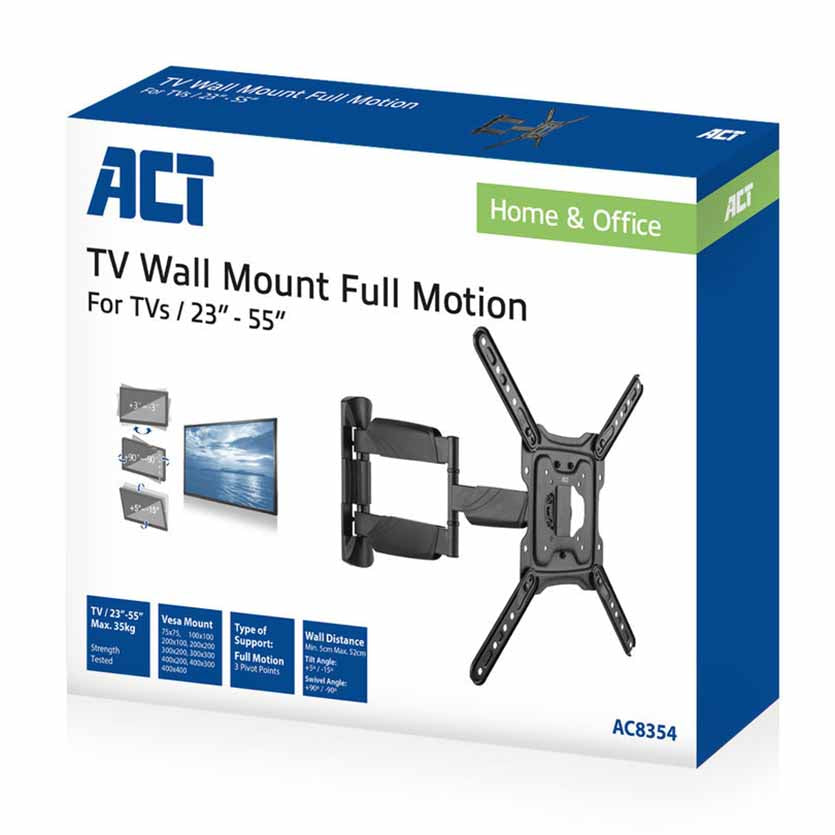 ACT AC8354 TV WALL MOUNT FULL MOTION 23-55″ VESA