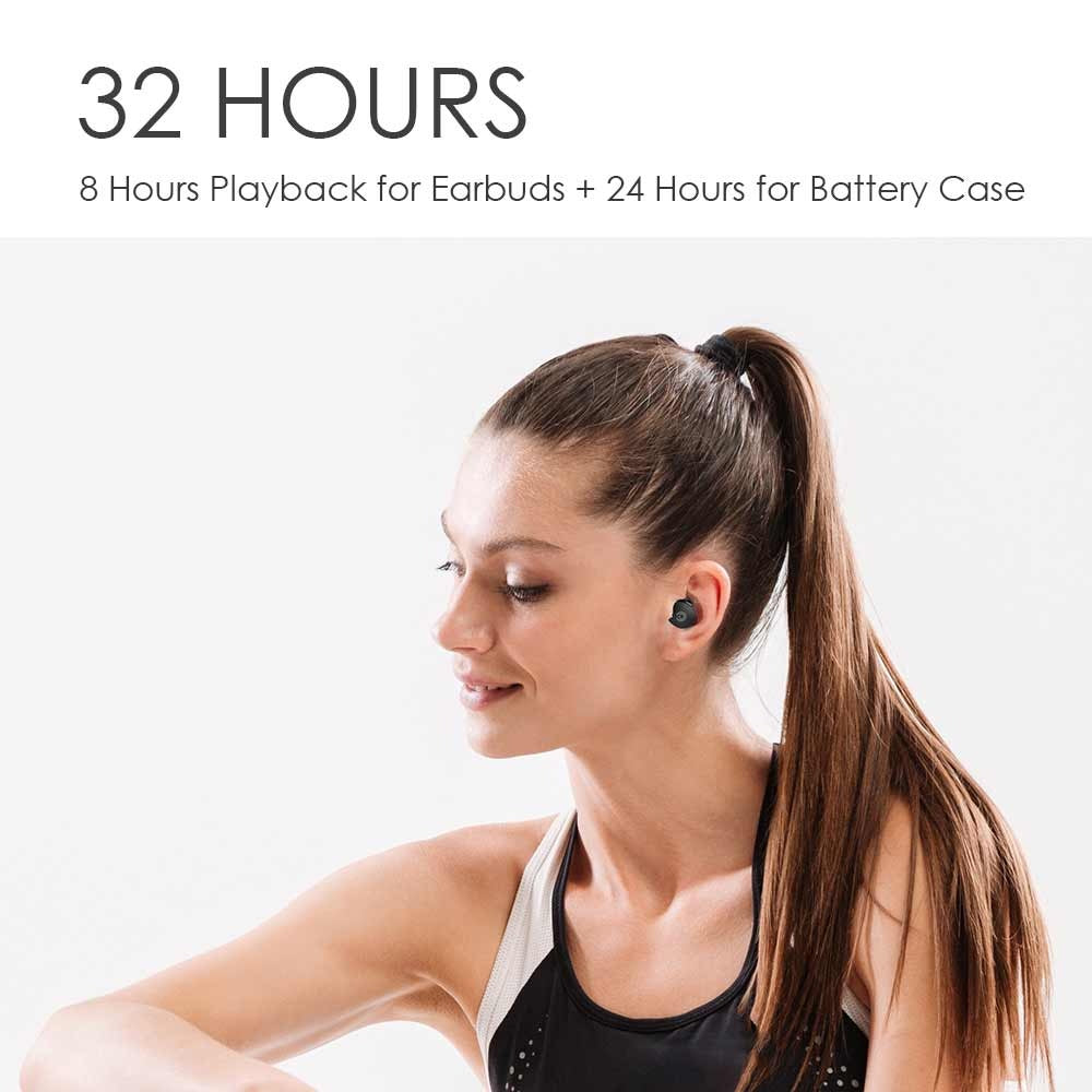 SonicGear HYPERBASS TWS 7 Dual Driver Sweatproof Earphones Black