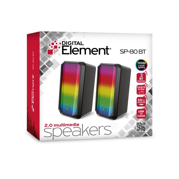 SP-80BT SPEAKER RGB USB 2x5W ELEMENT