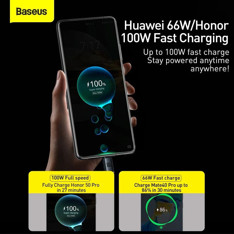 Baseus Crystal Shine USB to Type-C 100W 1.2m Black