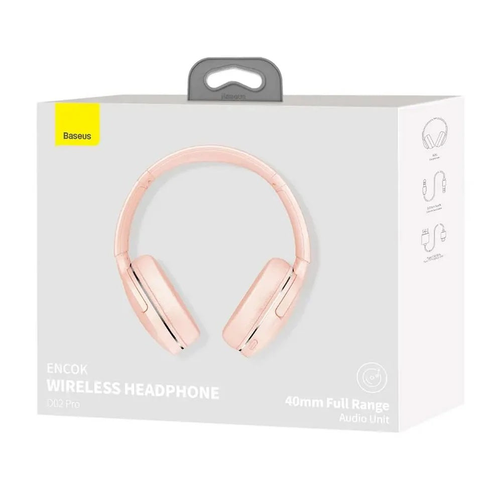 Baseus Encok D02 Pro v2 Wireless Headphones Over Ear Pink