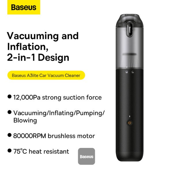 Baseus VA Vacuum Cleaner Car A3lite Black