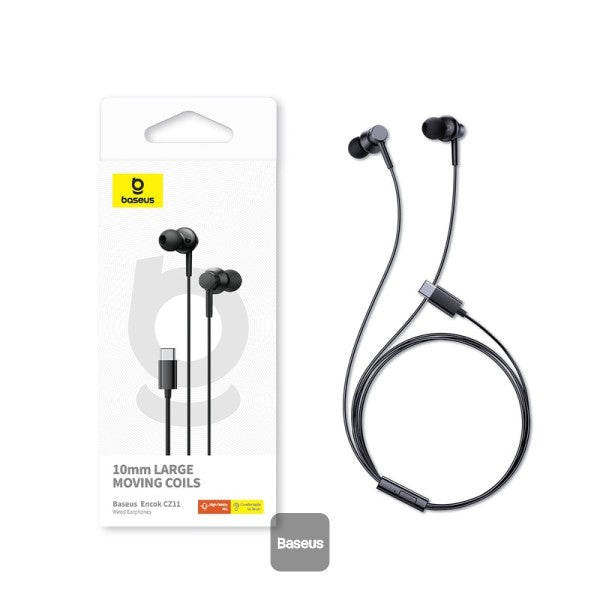 Baseus Earphones Wired Type C Encok CZ11 Black