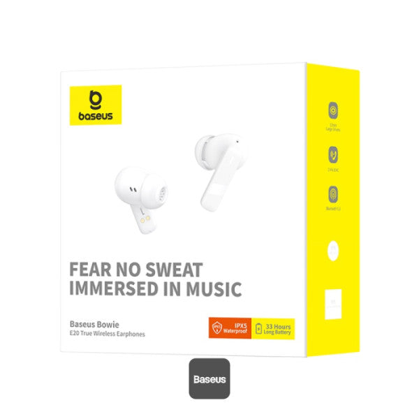 Baseus E20 Headphones In Ear TWS Bowie White