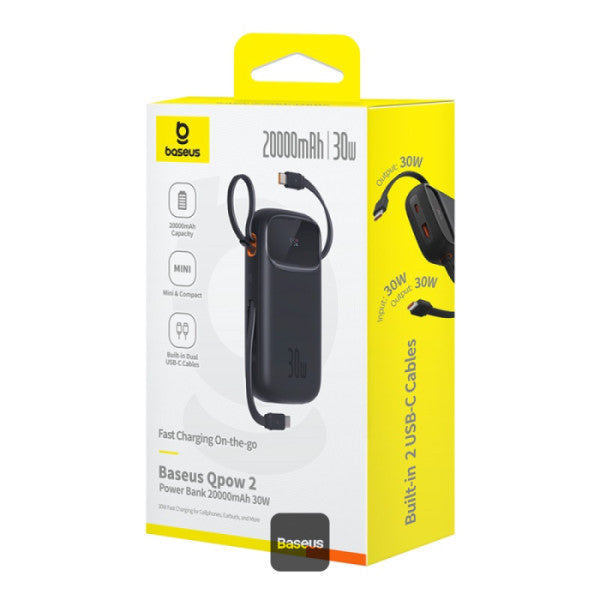 Baseus Powerbank 30W 20000mAh Display QPow 2 Black