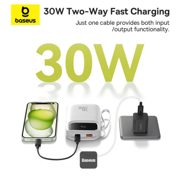 Baseus Powerbank 30W 20000mAh Display QPow 2 White