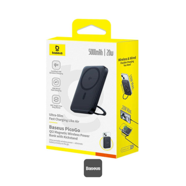 Baseus Powerbank Wireless 20W 5000mAh 15W Qi2+Stand PicoGo
