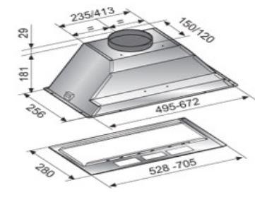 ELIT AIR Beetle MTG Cabinet Mounted Hood, 400m³ 60cm