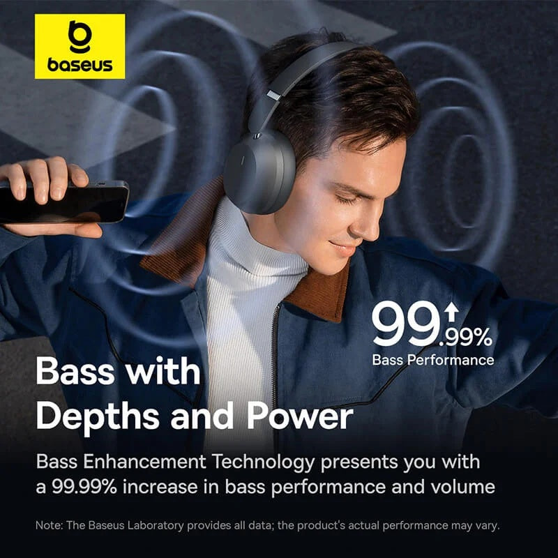 Baseus Bass 35 Max Headphones Over Ear Black