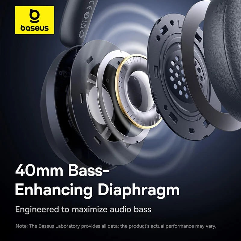 Baseus Bass 35 Max Headphones Over Ear Black