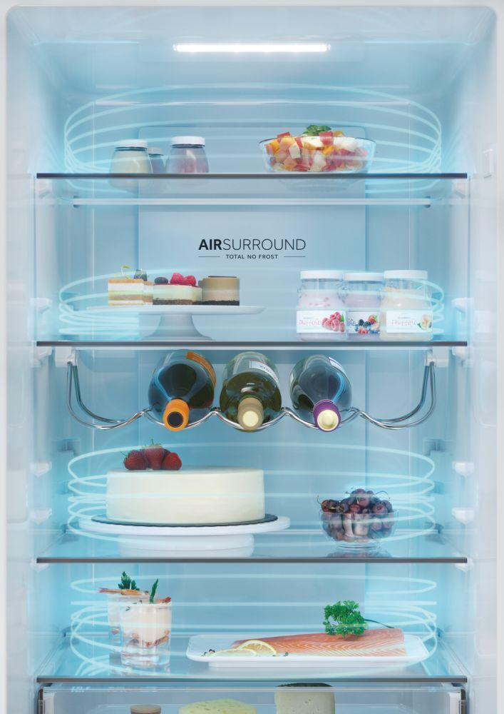 Haier HDW3620DNPD Total No Frost, Fridge Freezer, H200 x W60cm, Reversible Hinge, 377Lt, Charcoal