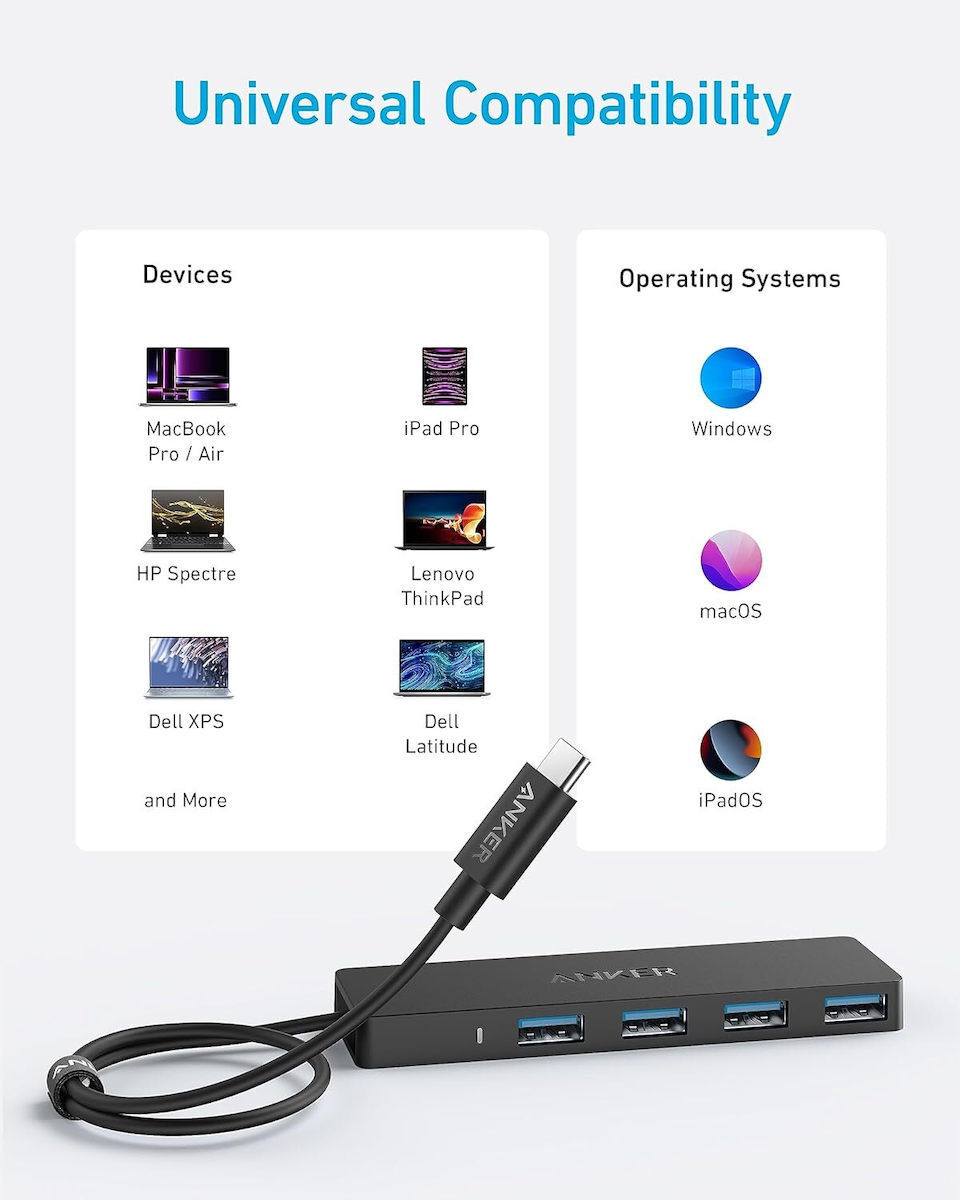 Anker Work Hub USB-C 4-Ports Black