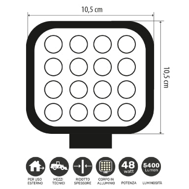 GBC ON FLASH 48 12V/24V LED Floodlight for Boat-Car-Camper 48W