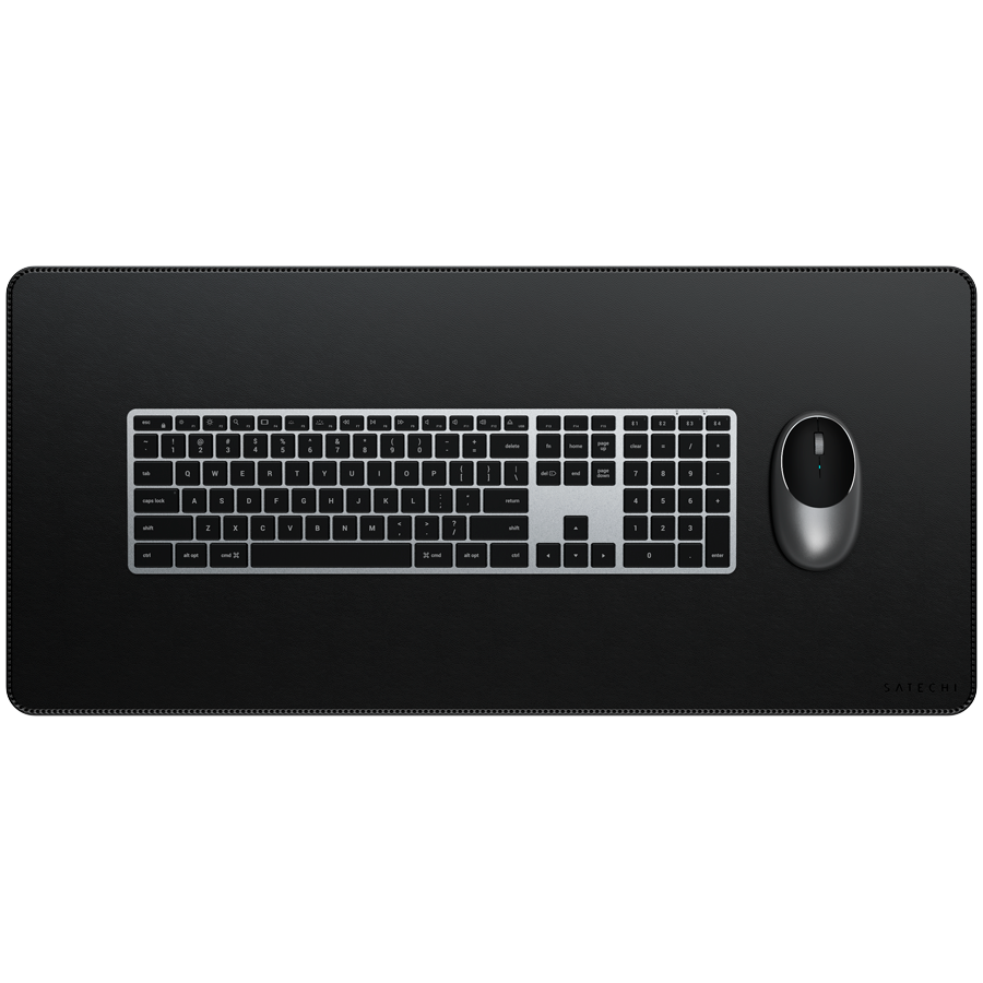 SATECHI Vegan-Leather Premium Desk Mat Black