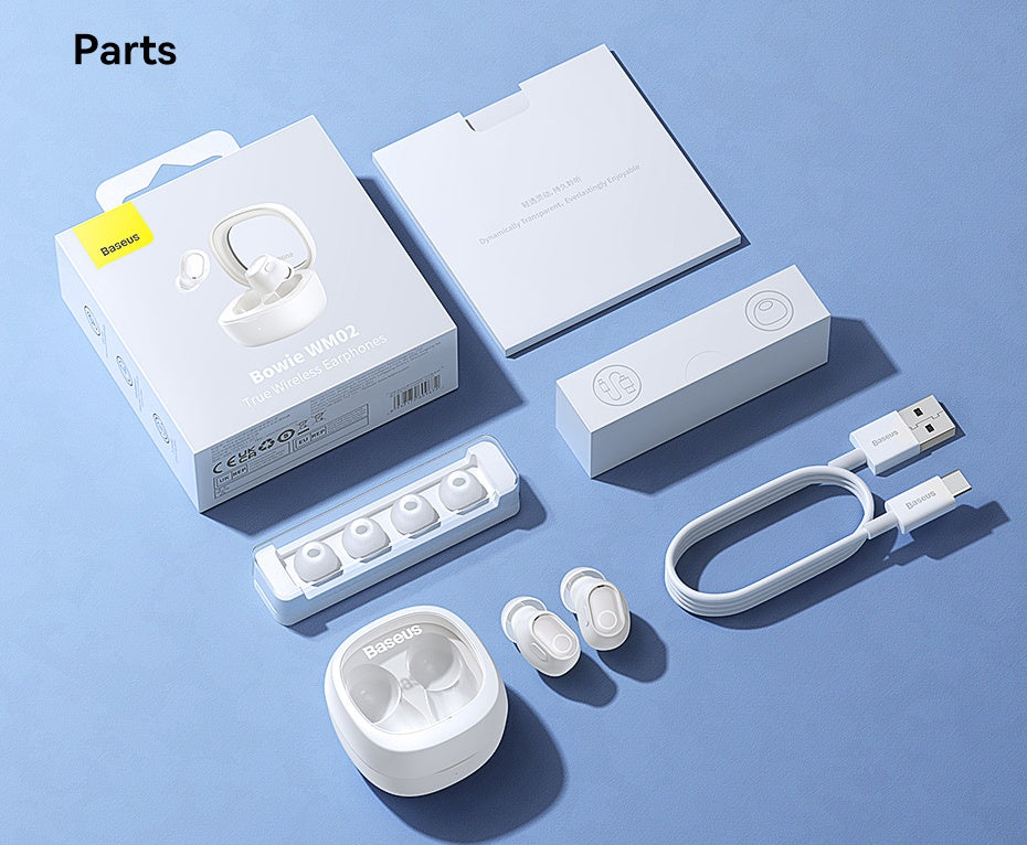 Baseus TWS Bowie WM02 Headphones In Ear White