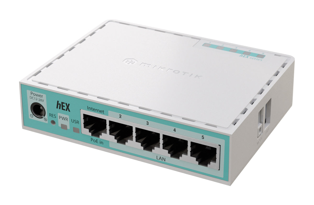 MikroTik Router Wired hEX 5xGbE/PoE In/USB 512MB E50UG