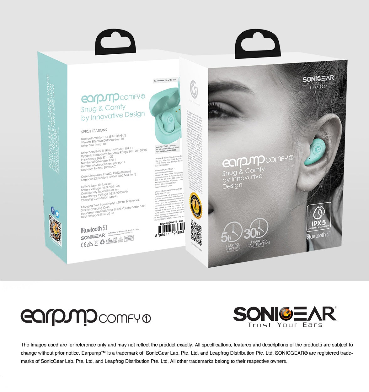 SonicGear EARPUMP COMFY1 TWS IPX5 Earphones Black