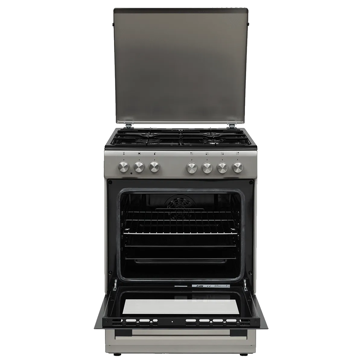 VOX GAS STOVE FREE STANDING, GAS HOB, ELECTRIC OVEN, A, 4 GAS BURNERS, 0.87 KWH, 65LT, GREY