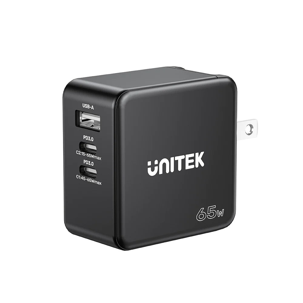 Unitek Charge Wall 65W 4in1 GaN Charger Black P1117B