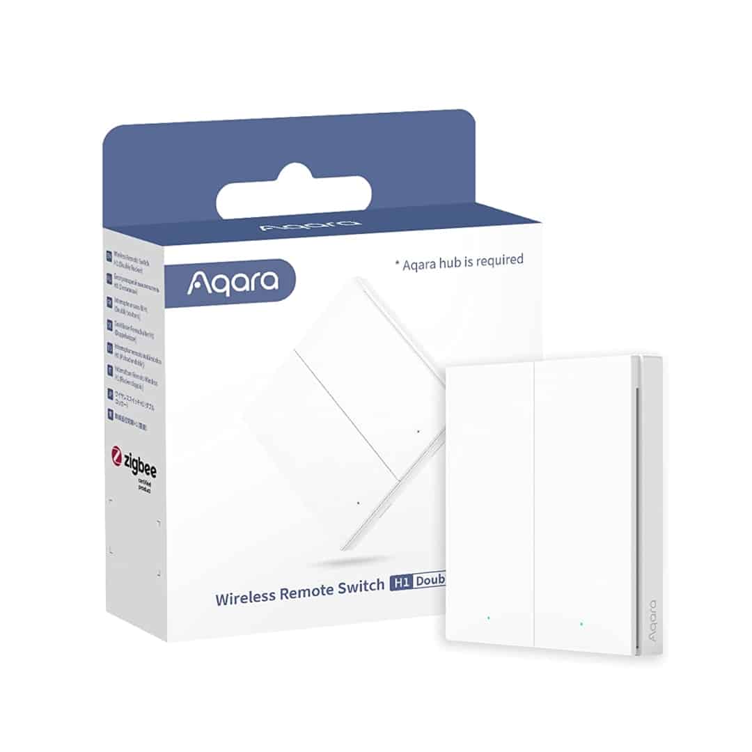 WHITE AQARA WRS-R02 WIRELESS REMOTE SWITCH H1 (DOUBLE ROCKER)