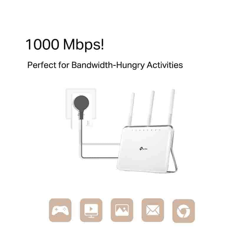 TP-LINK TL-PA7017P KIT AV1000 GIGABIT PASSTHROUGH POWERLINE STARTER KIT