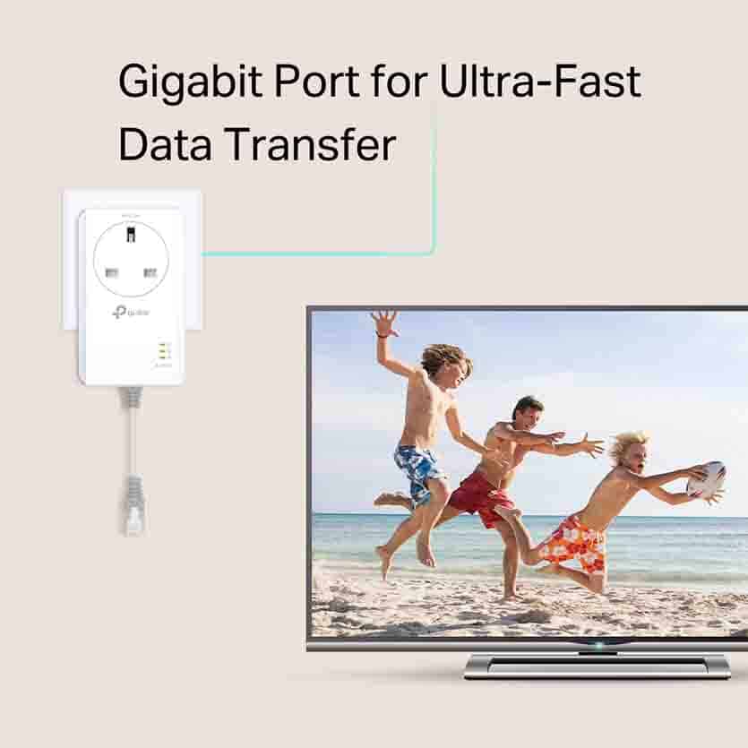 TP-LINK TL-PA7017P KIT AV1000 GIGABIT PASSTHROUGH POWERLINE STARTER KIT