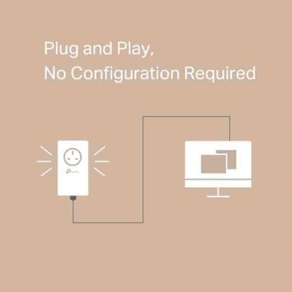 TP-LINK TL-PA7017P KIT AV1000 GIGABIT PASSTHROUGH POWERLINE STARTER KIT