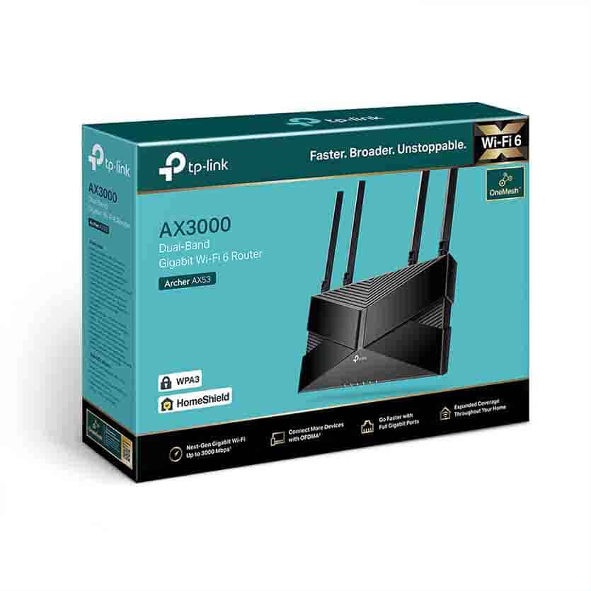 TP-LINK ARCHER AX53 WIRELESS DUAL BAND GIGABIT AX3000 WI-FI 6 ROUTER