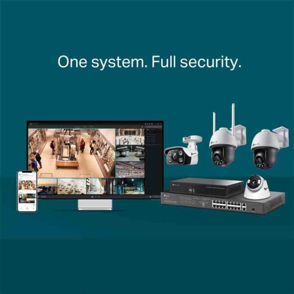 TP-LINK, C540 (4mm) VIGI NETWORK CAMERA OUTDOOR FULL-COLOR PAN TILT 4MP 24H