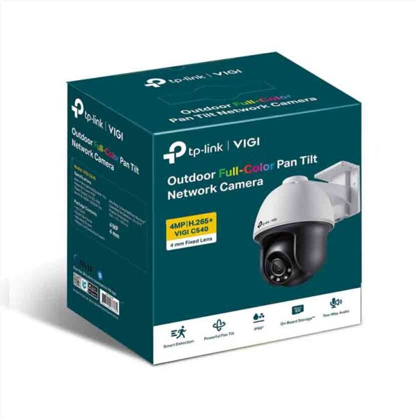 TP-LINK, C540 (4mm) VIGI NETWORK CAMERA OUTDOOR FULL-COLOR PAN TILT 4MP 24H