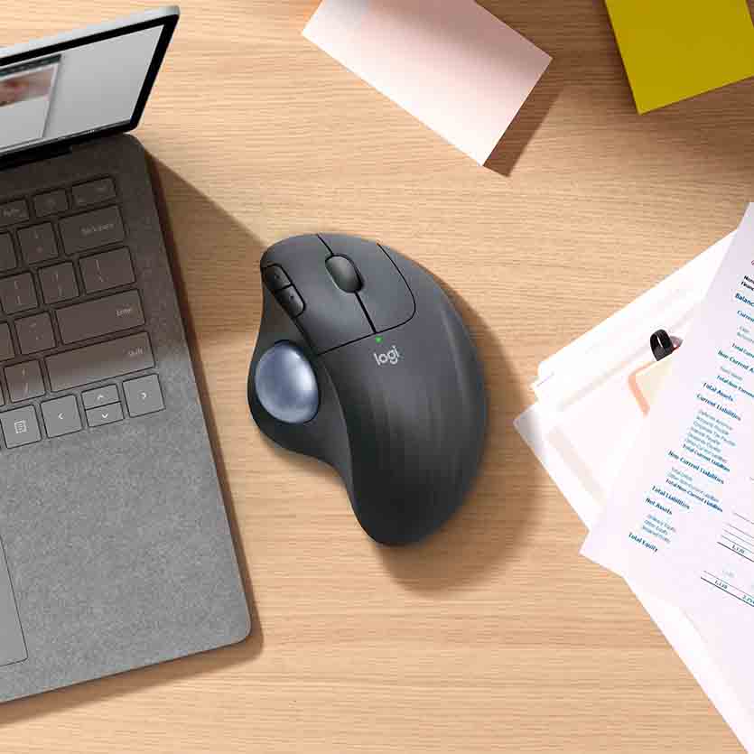 LOGITECH, M575 MOUSE ERGONOMIC DUAL MODE BT/WIRELESS TRACKBALL GRAPHITE