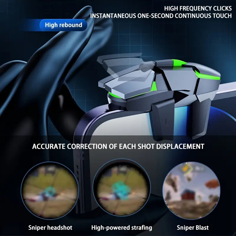 ANIRUN A Pair Of Mobile Game Triggers, Game Controllers, Gamepads, Six-finger Game Buttons, Sensitive Operation, Joystick Aiming And Shooting L1 R1 Alloy Key Buttons For IPhone/ Android