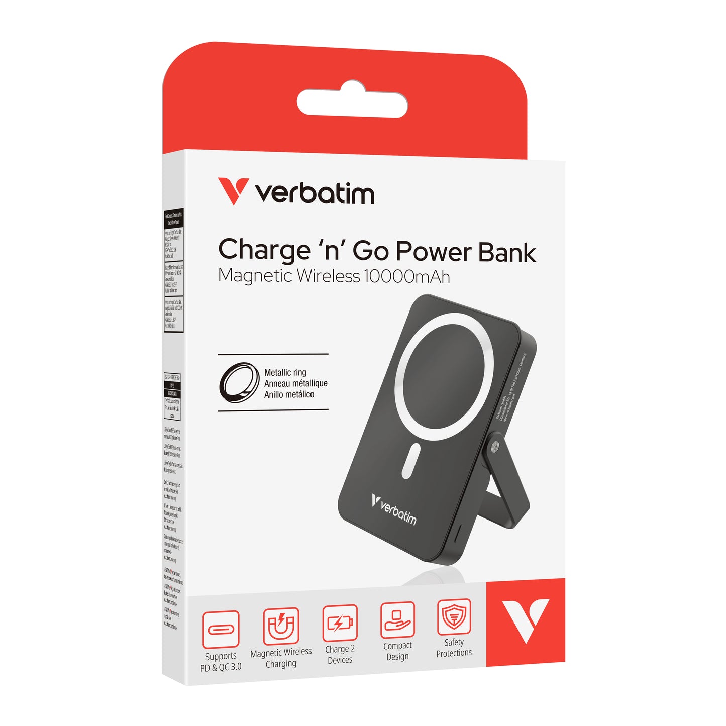 Verbatim Powerbank Wireless Magnetic 10000 with Stand Black 32264