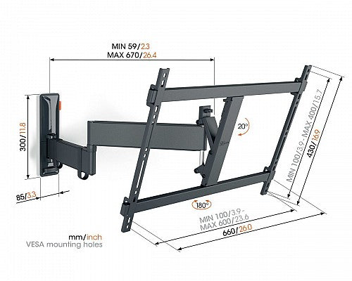 Vogels TVM3643 Turn TV Wall Mount 40-77'' Black