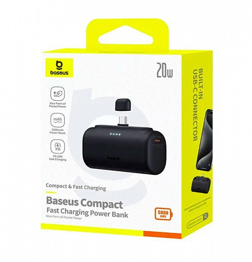 Baseus Powerbank 20W 5000mAh Plug-In USB-C 20W Black