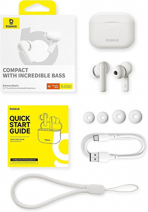 Baseus E17 Headphones In Ear TWS Bowie White