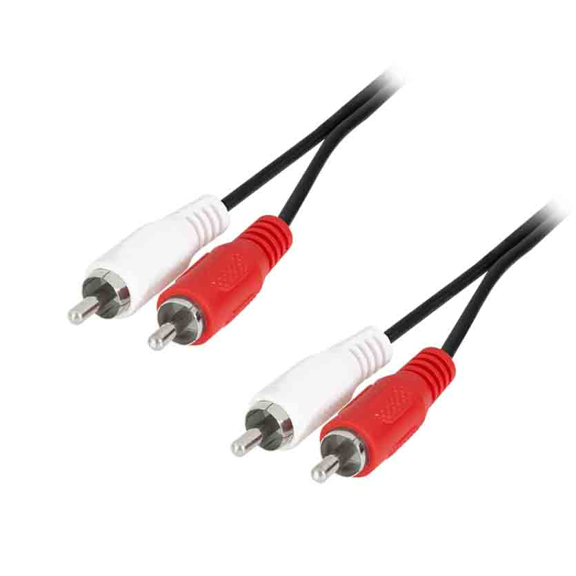 LOGILINK CA1039 2.5m RCA CBL 2x M/M BLK