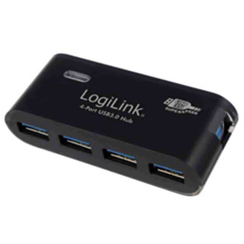 LOGILINK, UA0170 HUB USB3.0 4-PORT W/PSU BLK