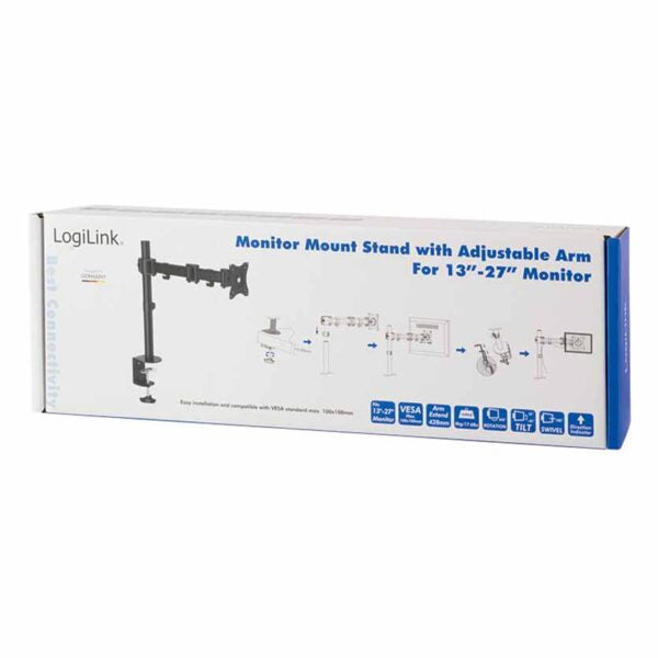 LOGILINK BP0021 MONITOR DESK MOUNT WITH ARM 13-27″ MAX.8KG