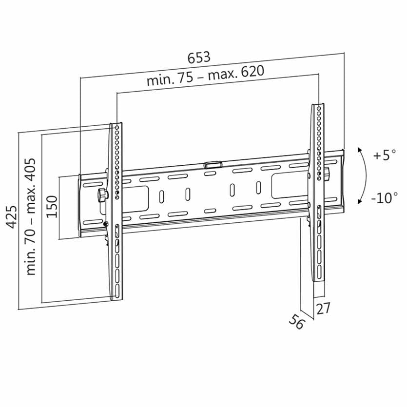 LOGILINK BP0018 TV WALL MOUNT FIX. 37-70″ MAX.50KG TILT