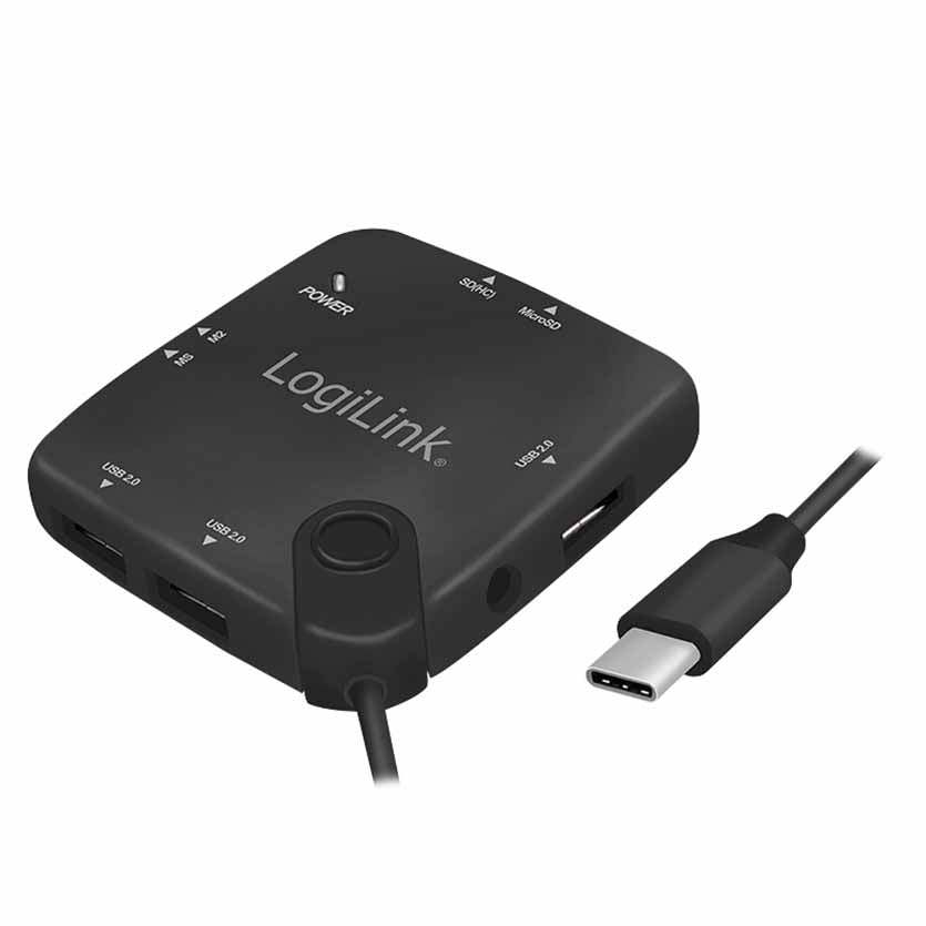 LOGILINK, UA0344 USB C (ONG) MULTIFUNCTION CARD READER & HUB