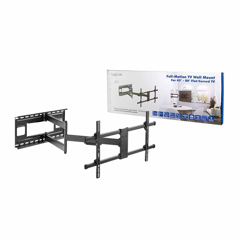 LOGILINK BP0138 TV WALL MOUNT 43-80″, TILT/SWIVEL/LEVEL ADJUSTMENT MAX.50KG