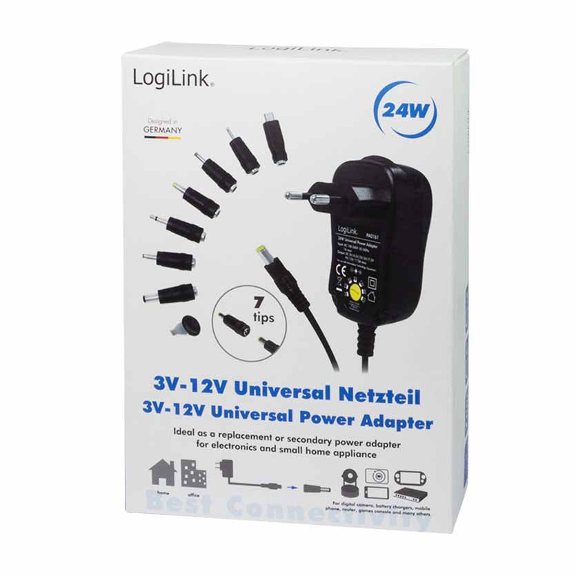 LOGILINK PA0161 UNIVERSAL PSU 2A, 3-12V, 24W