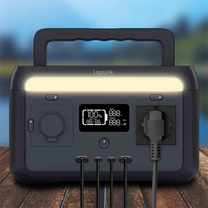 LOGILINK PPS0300 PORTABLE POWERSTATION 300W/LIFEPO4 BATTERIE, BLACK